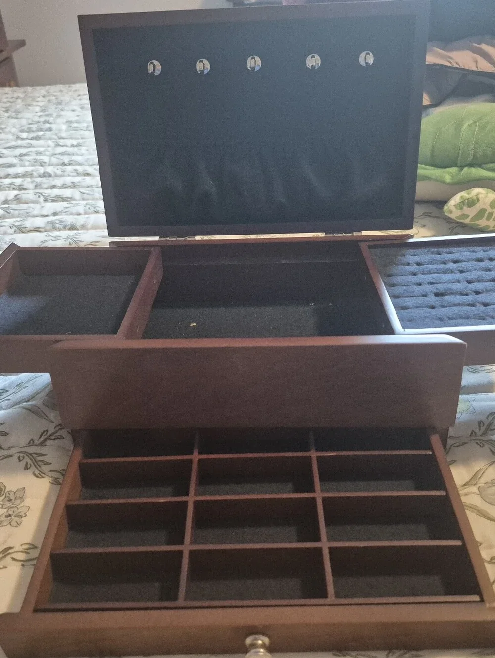 Wooden Jewelry Box Organizer in Brown
